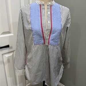 GAP Black and White Striped Blouse
